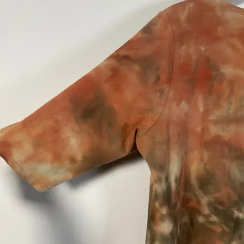 Soft Surroundings Mini Dress Tunic Top M Women Orange Brown Fall Tie Dye Jersey