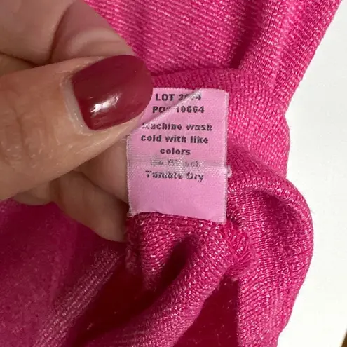 Michael Stars Women's Pink Sparkle Y2K Short Sleeve Polo Shirt, One Size, EUC