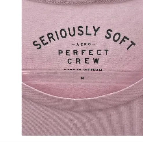 Aeropostale Aero Seriously Soft Perfect Crew Pink T-Shirt Sz M