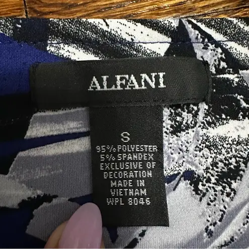 🦋 NWOT Alfani Floral Print Dress with Fringe Sleeves Small Blue