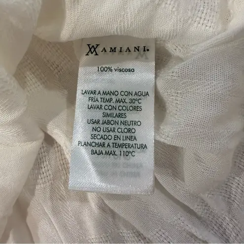 Amiani NWT Asymmetrical Ruffle Sleeve Tie Front SwimSuit CoverUp Womens XL White