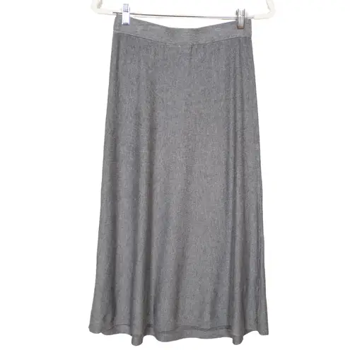 MASAI Copenhagen Grey Knit Viscose Stina Midi Skirt Elastic Waist Women's Small Gray