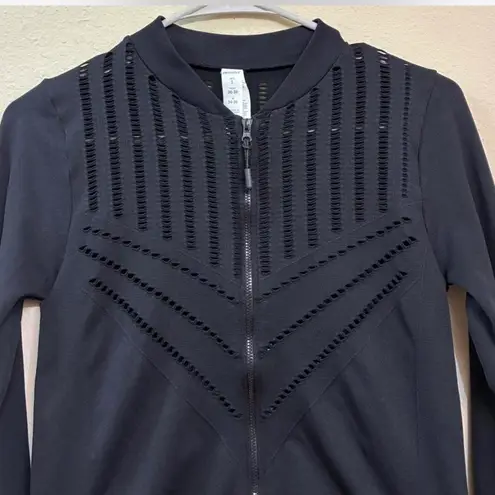 Marika Sport Marika Women’s Black Laser Cut Full Zip Jacket Small Lightweight Activewear Top