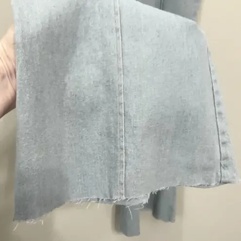 SUGAR LIPS Carlie Denim Wide Leg Flare Jeans Pants Sz XS New Cutoff Hem Blue