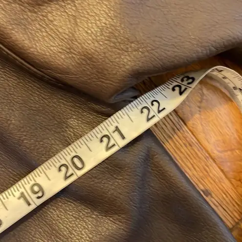 Jacqueline Ferrar brown 100% leather neck detail trench jacket size M