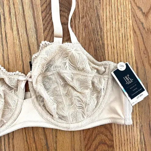 NEW NWT INC INTERNATIONAL CONCEPTS Plus Size Unlined Lace Bra Nude Beige sz 42C