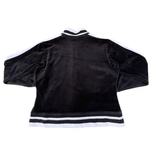 Nike Vintage 90s  Velour Black White Zip Up Jacket