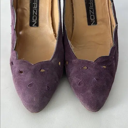 Vintage MAUD FRIZON Paris Purple Scalloped Edge Pumps Heels EU 37 / US 6.5