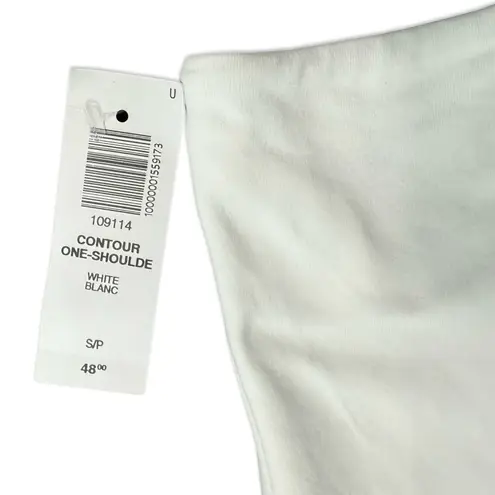 Babaton Contour White One-Shoulder Cami Spaghetti Strap Bodysuit size S NEW Tags