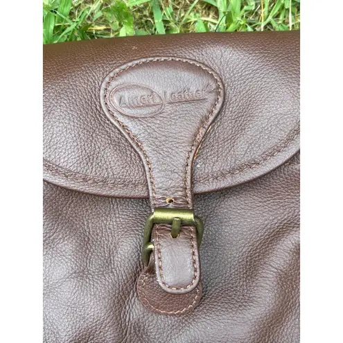 Amerti Leather Backpack Brown Drawstring Flap Buckle APC Zipper Small Purse - Image 2