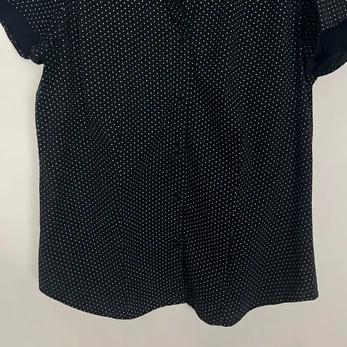 Dress Barn  Polka Dot Button Down Top Size Medium