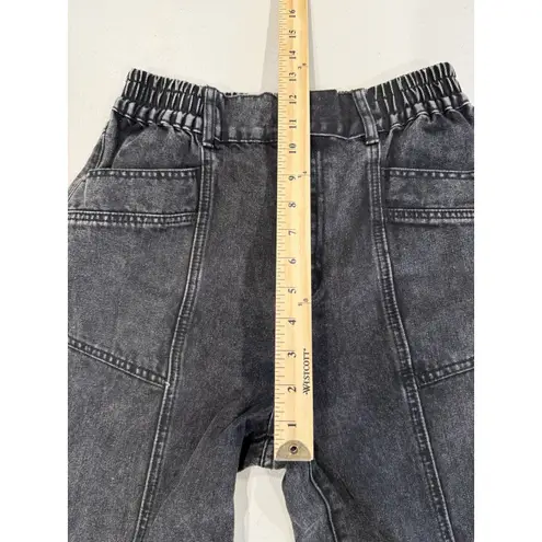 Buru Jogger Jeans Womens 25" High Rise Stretch Grunge Punk Elastic Waist Rocker Black - Image 5