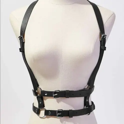 Harness Black Underbust Suspender Double Belt New