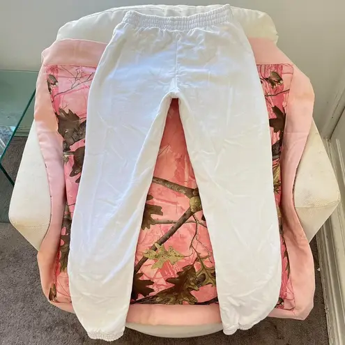 John Galt pacsun white cuffed rosa sweatpants / joggers