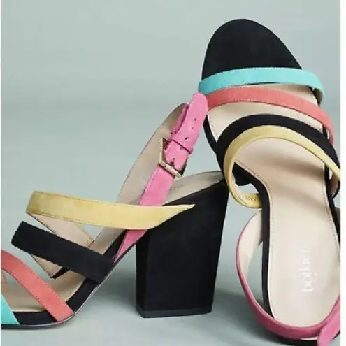 Botkier Burlier Seta Suede Multicolor Colorful Strappy Heels