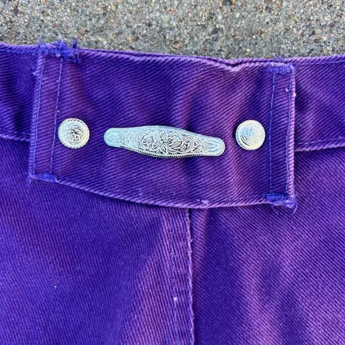 VTG 90s Roper Purple High Rise Wedgie Bareback Silver Concho Cowgirl Jeans 30x35 Size 30