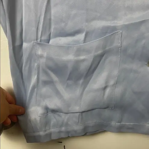 ZARA  Light Blue Button-Up Shirt with two pockets on the front. - Image 3