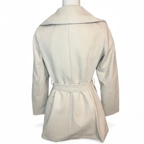 Tahari Ella belted wrap coat tan quiet luxury scandi girl NEW minimalist