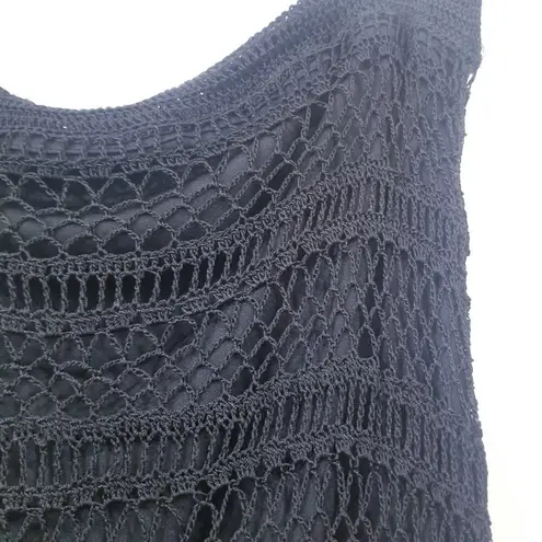 Emma James Black Crochet Knit Midi Skirt