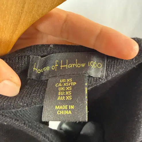 House of Harlow 1960 Square Neck Cropped Structured Tank Top in Black Size XS