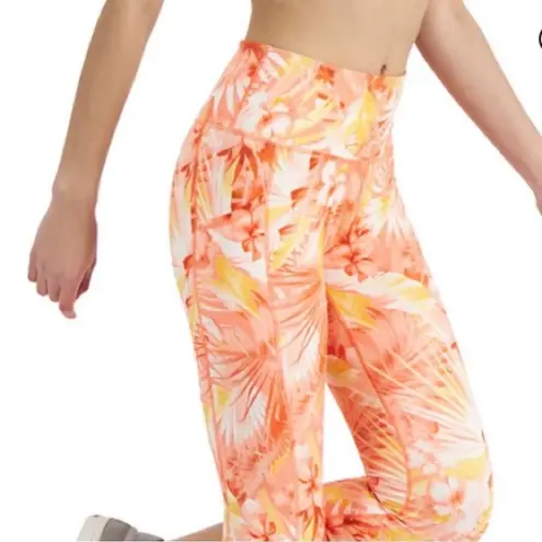 Ideology  orange tropical design capris work out pants. New