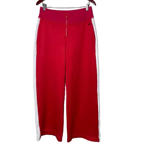 Sweaty Betty  Red White Side Stripe Shirley Wide Leg Trousers sz M