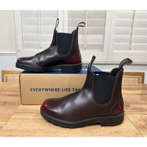 Blundstone 2412 Elastic Sided Boot Bordeaux Brush Leather 9 NIB Womens Originals