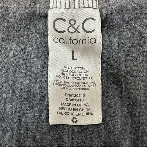 C&C California “Kindness is Free” Gray Mineral Wash Long Sleeves Top
