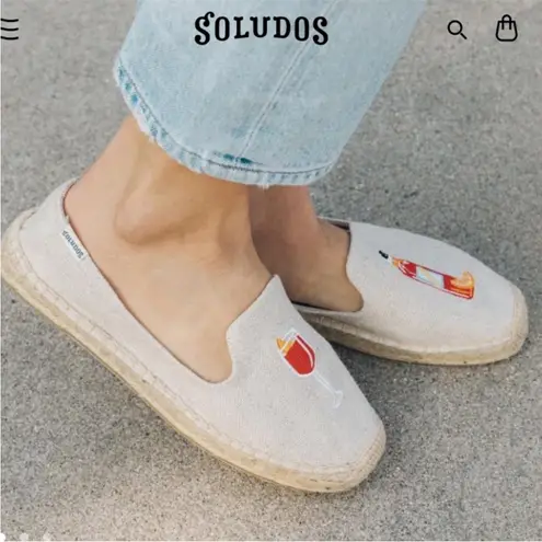 Soludos Embroidered Canvas Aperol Spritz Espadrille Flats 8