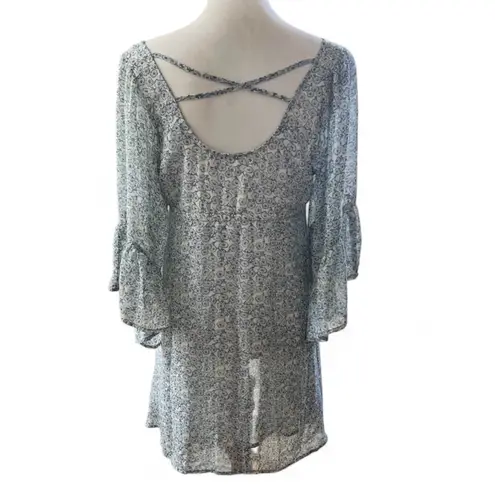 Collective Concepts Collective Concepts Baby Blue Floral Mini Dress | Size S | Cottagecore Fairy