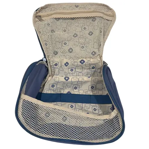 Samsonite Blue Toiletries Zipper Bag 10.5" x 8" x 4" Triple Bottle Holder Travel