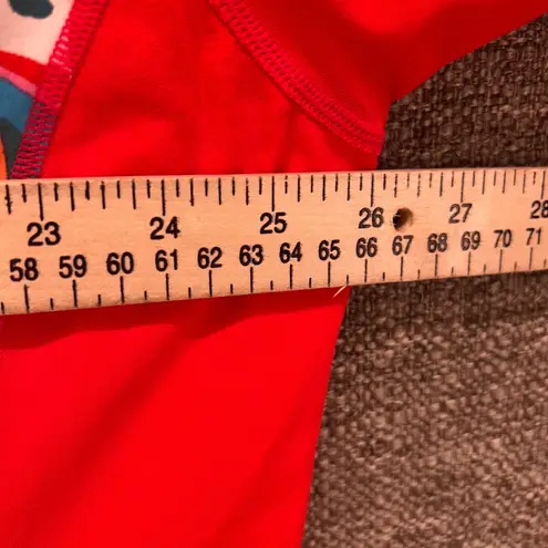 Coolibar Womens Rash Guard Size 3X Oversized Abstract Floral Colorful Swimwear Red