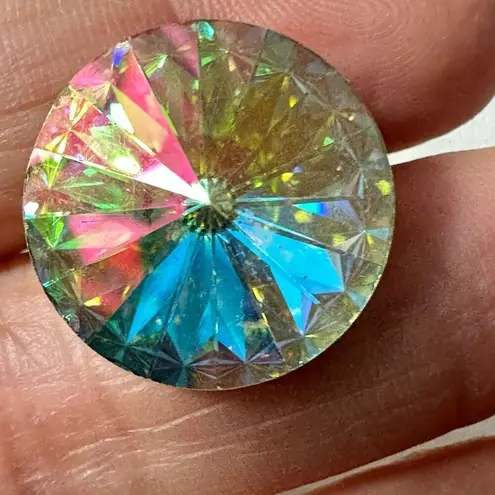 Weiss Aurora Borealis crystal vintage clip on earrings