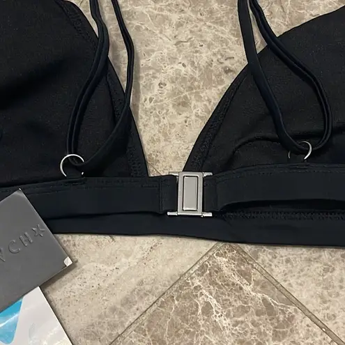 South Beach Scoop Triangle Black Bikini Top NEW Size 12