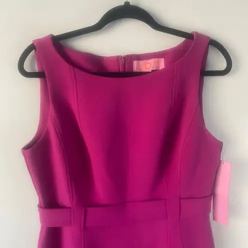 NWT LDT Annemarie Stretch Crepe Solid Sleeveless Dress in Fuchsia Size 8 Pink