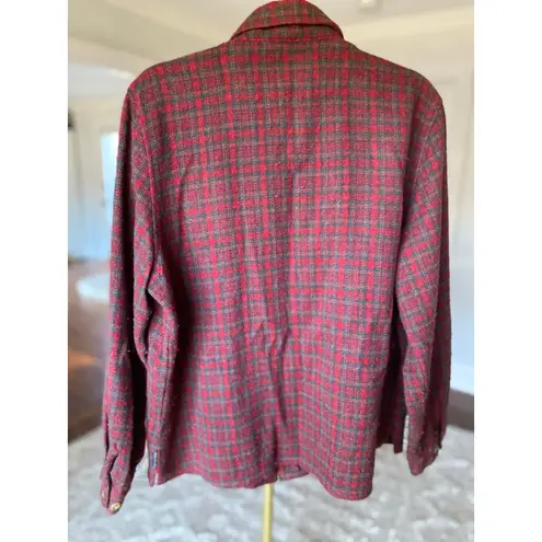 Woolrich Plaid Jacket Zip Outdoorsy Old Money Cozy Classic Granola Cabin Country