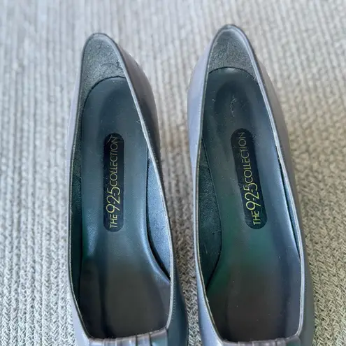 Vintage 80s 90s 9 2 5 Collection Gray Pleated Kitten Heels Pumps Sz 8 N