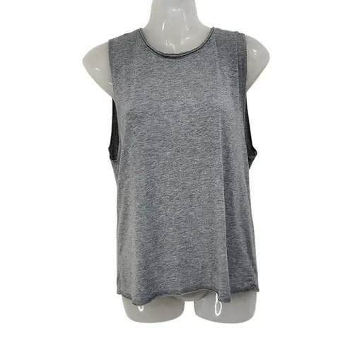 Aerie  Open Low Back Tank Top Knotted Round Neck Athletic Heather Gray Size Small