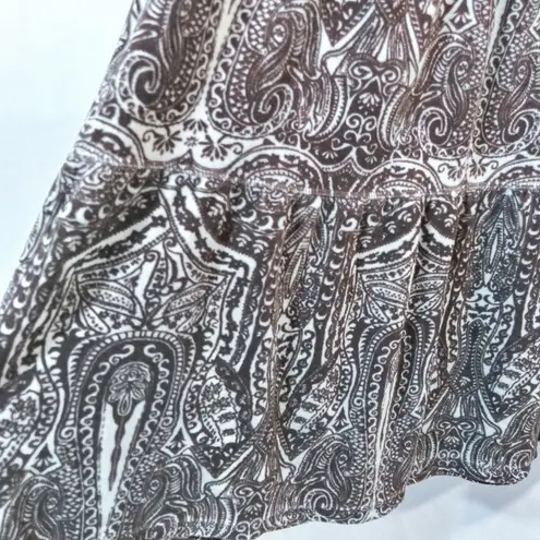 Juicy Couture Vintage  Brown Paisley Y2K Velour Midi Skirt Size Small