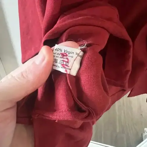 850 Eskandar Button Up Long Sleeve Shirt Jacket Size 0 Color Red Linen - Image 6