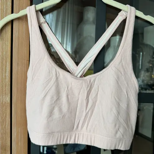 Tommy John Ribbed Bralette tank Second Skin criss cross back modal blush peach Pink Size M