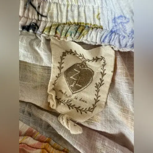 Z&L Asymmetrical Paisley Gathered Skirt, Size Large White