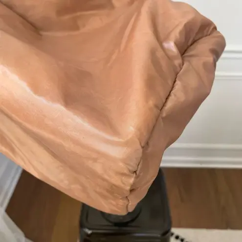 Vintage 70s 80s Bijoux Tan Puffy Nylon Bag Satchel Tote Purse Caramel Large