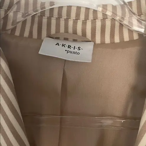 Akris Punto Wool Striped Blazer Hidden Closures Size 12