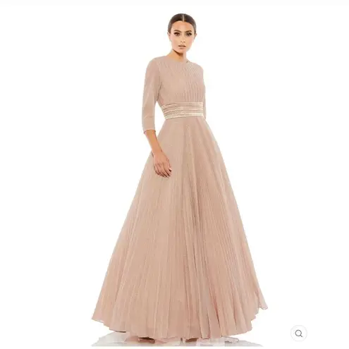 Mac Duggal 30700 Womens Shimmering Pleated A Line Gown Dress Pockets