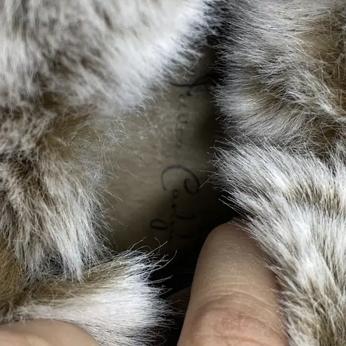 Jessica Carlyle Faux Suede Wedge Booties Faux Fur Trim Casual Ankle Boots Sz 9 Brown