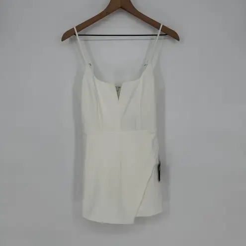 Lulus  Cheers To Chic White Notched Sleeveless Skort Romper Size S - Image 2