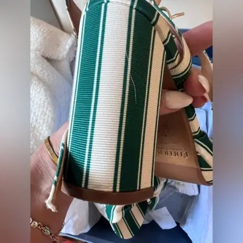 Sézane Sezane Editions High Carmela Sandals Green White Stripe Size 11