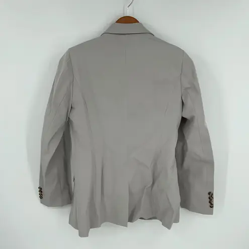 Light Grey Blazer Jacket Womens XSmall Polyester Spandex Button Front Pockets Gray Size XS