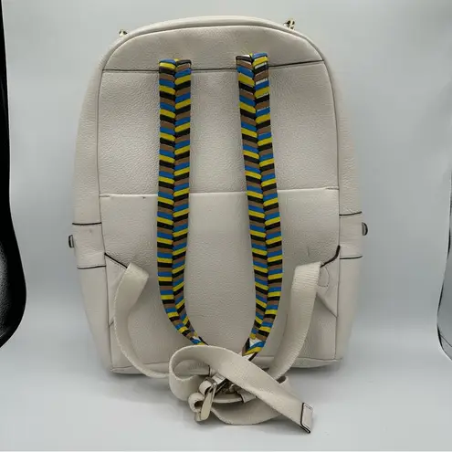 Henri Bendel  Soho Backpack with Novelty Strap Pebbled Leather Cream